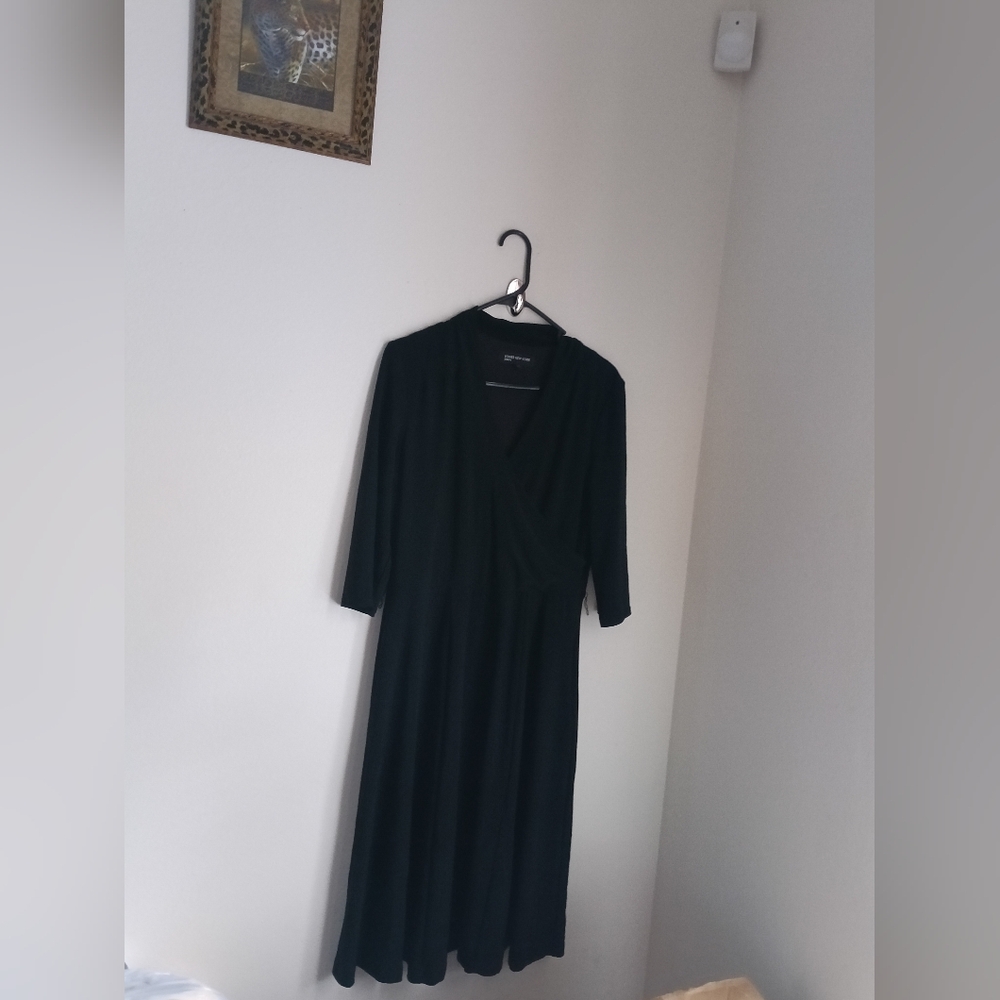 Jones New York Dress Women 12 Black 3/4 Sleeve Classic Special Occasions Office